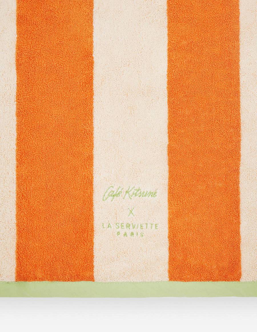 Orange Women's Maison Kitsune Striped Beach Towel Accessories | AU-K0748