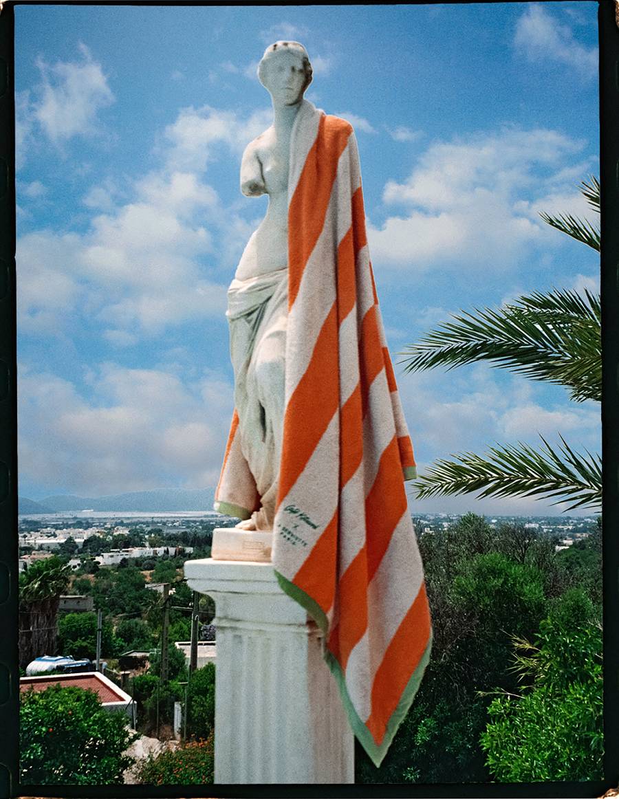 Orange Women's Maison Kitsune Striped Beach Towel Accessories | AU-K0748