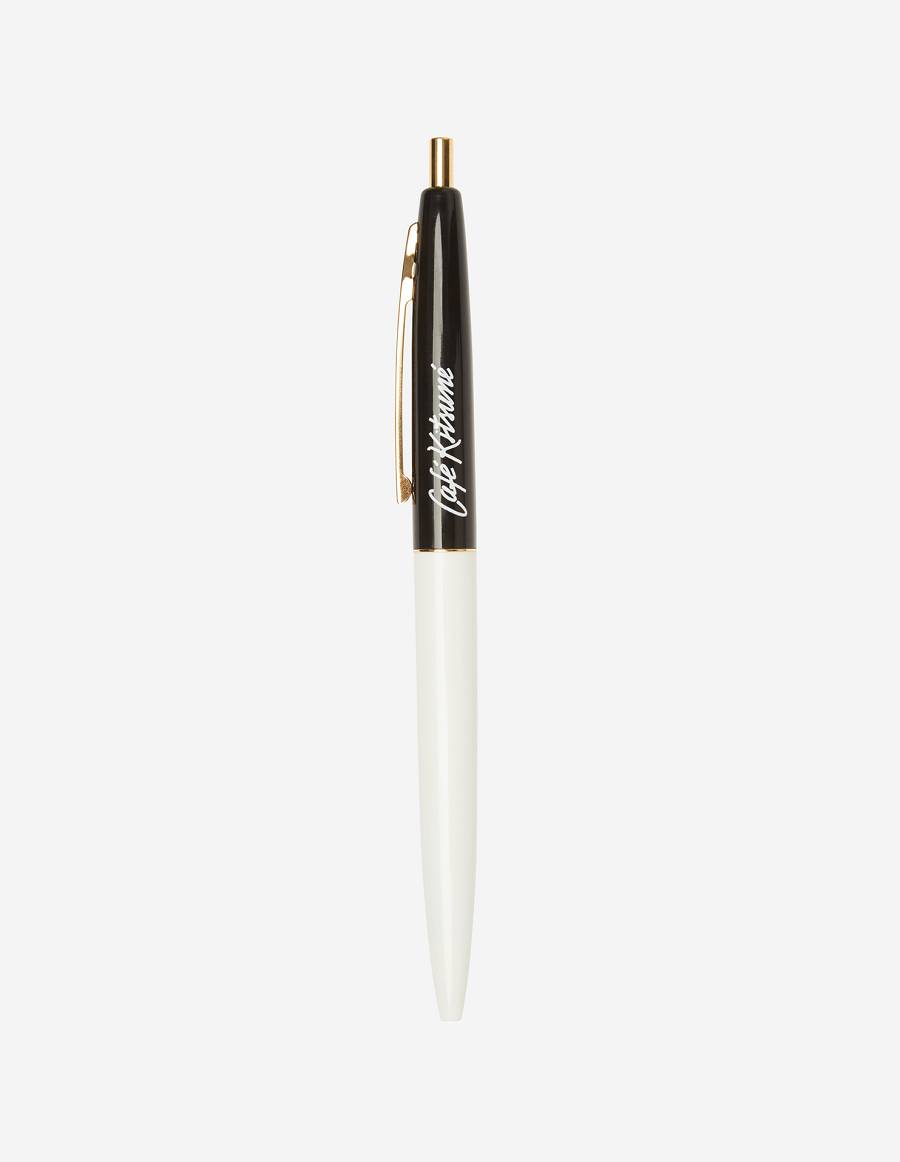 White Women\'s Maison Kitsune Cafe Kitsune Ballpoint Pen-black Ink Accessories | AU-Q0949