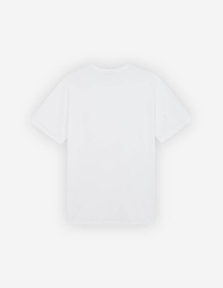 White Women's Maison Kitsune Frenchie Dressed Fox Patch Classic T Shirts | AU-B0925