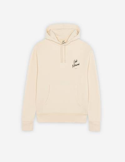 Beige Men's Maison Kitsune Cafe Kitsune New Hoodies | AU-H221