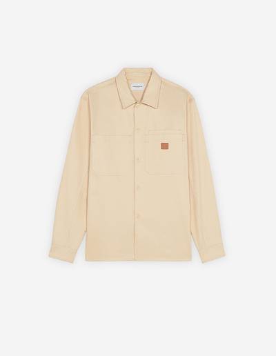 Beige Men's Maison Kitsune Cafe Workwear Shirts | AU-Q0601