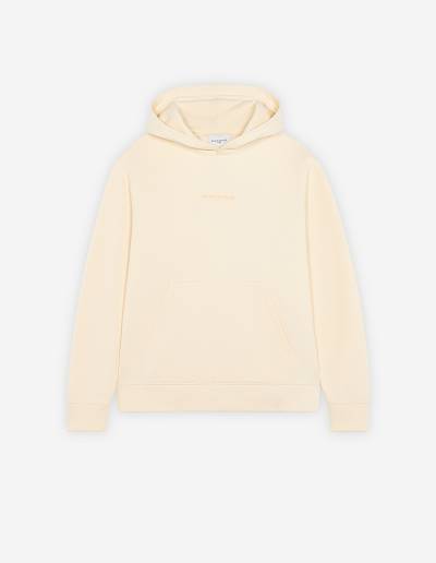 Beige Men's Maison Kitsune Embroidered Cordless Hoodies | AU-O1421