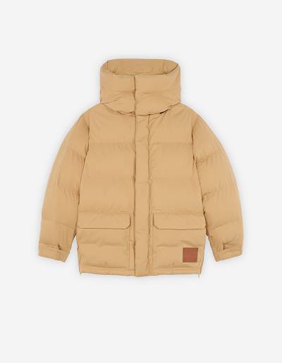 Beige Men's Maison Kitsune Puffer Jackets | AU-G0269