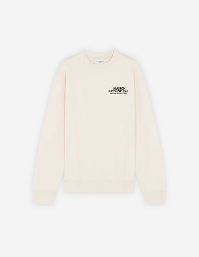 Beige Men's Maison Kitsune Rue De Richelieu Relaxed Sweatshirts | AU-C0811
