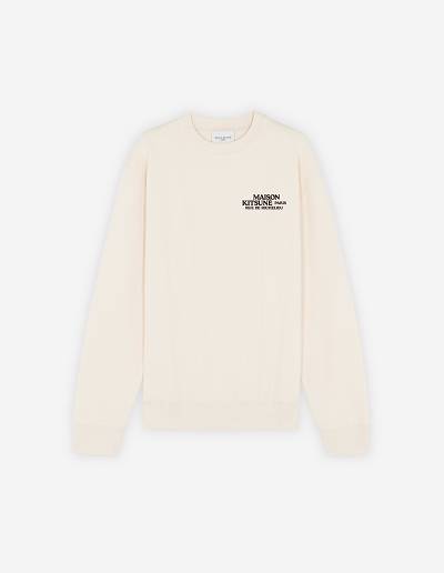 Beige Men's Maison Kitsune Rue De Richelieu Relaxed Sweatshirts | AU-C0811