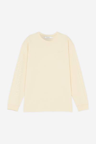 Beige Men's Maison Kitsune Rue Richelieu Relaxed Long Sleeves T Shirts | AU-W0252