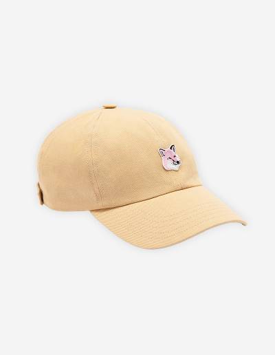 Beige Women's Maison Kitsune Monochrome Fox Head Patch 6p Caps | AU-K0274