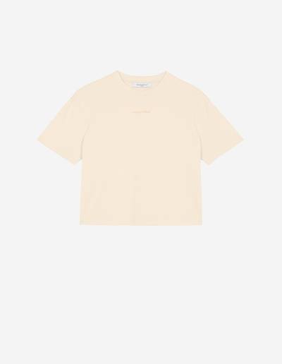 Beige Women's Maison Kitsune Paris Embroidery Boxy T Shirts | AU-U0905