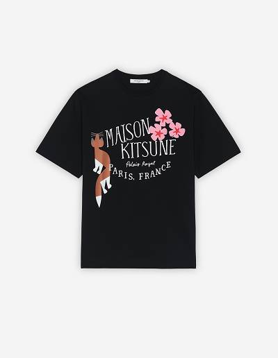 Black Men's Maison Kitsune Bill Rebholz Palais Royal Easy T Shirts | AU-G0800