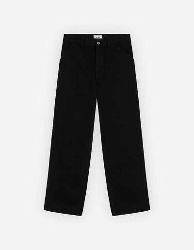 Black Men's Maison Kitsune Cafe Denim Worker Pants | AU-S0473