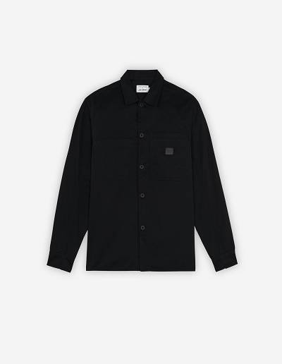 Black Men's Maison Kitsune Cafe Workwear Shirts | AU-Q0833