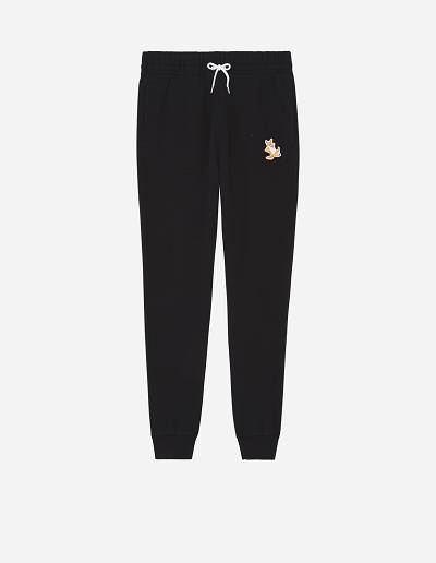 Black Men's Maison Kitsune Chillax Fox Patch Classic Jog Pants | AU-Y0904