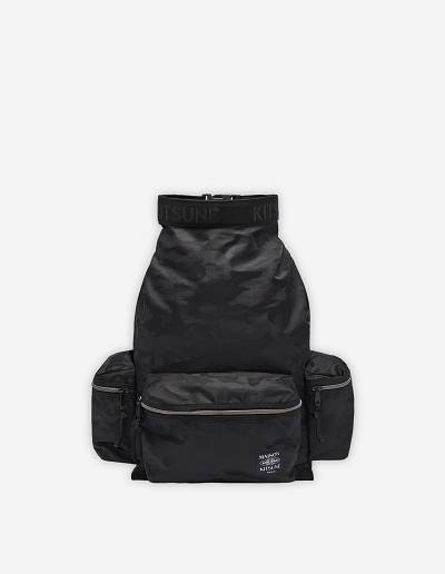Black Men's Maison Kitsune Mkxeastpak Toproll Backpack Bags | AU-F0103