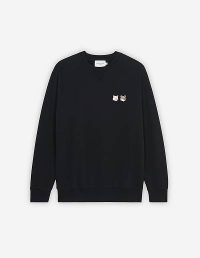 Black Men's Maison Kitsune Monochrome Fox Head Patch Classic Sweatshirts | AU-J0715