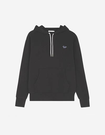 Black Men's Maison Kitsune Navy Fox Patch Classic Hoodies | AU-V0694