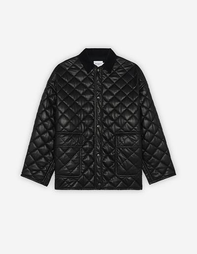 Black Men's Maison Kitsune Quilted Jackets | AU-C0608