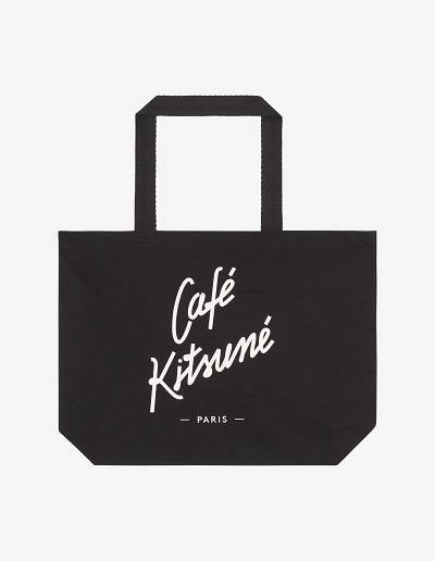 Black Men's Maison Kitsune Tote Cafe Kitsune Bk Bags | AU-X0M45