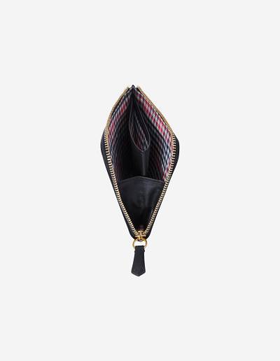 Black Men's Maison Kitsune Tricolor Coin Purse Leather Accessories | AU-M0399