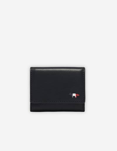 Black Men's Maison Kitsune Tricolor Fox Ultra Compact Wallet Bags | AU-P0471