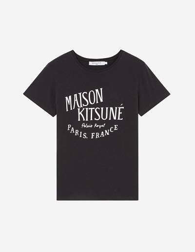 Black Women's Maison Kitsune Palais Royal Classic T Shirts | AU-B0345