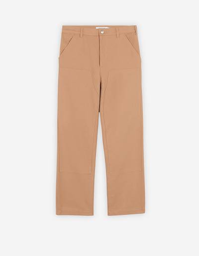 Brown Men's Maison Kitsune Cafe Workwear Pants | AU-Q0369