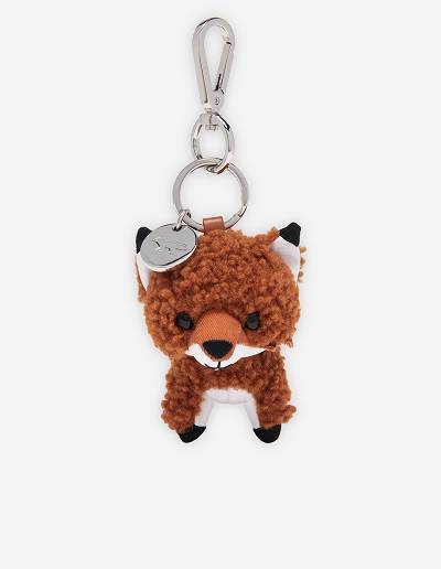 Brown Men's Maison Kitsune Small Fox Charm Bags | AU-B0838