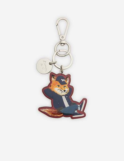 Burgundy Men's Maison Kitsune Dressed Fox Keyring Accessories | AU-A0698