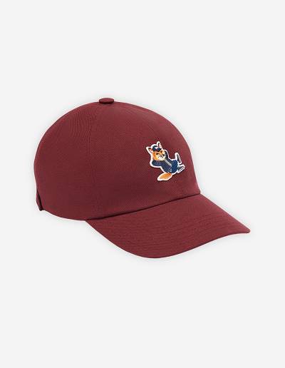 Burgundy Men's Maison Kitsune Dressed Fox 6p Caps | AU-S0909