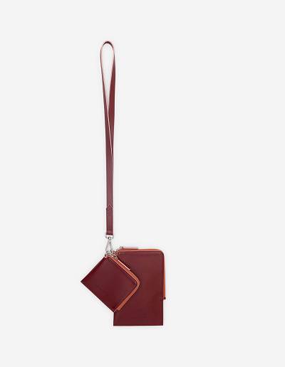 Burgundy Women's Maison Kitsune Multi-pouches With Strap Bags | AU-Z0610