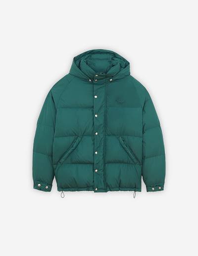 Dark Green Women's Maison Kitsune Short Down Jackets | AU-A437