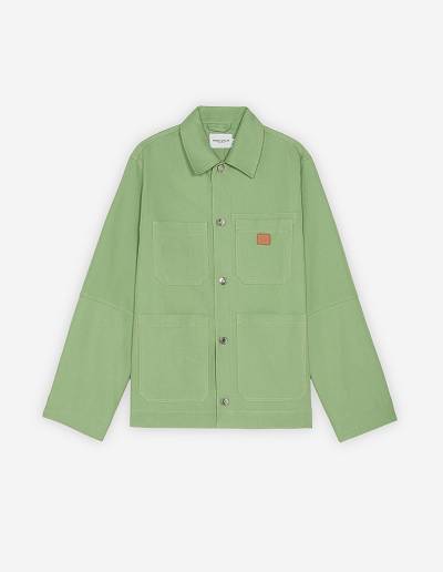 Green Men's Maison Kitsune Cafe Workwear Jackets | AU-H0221