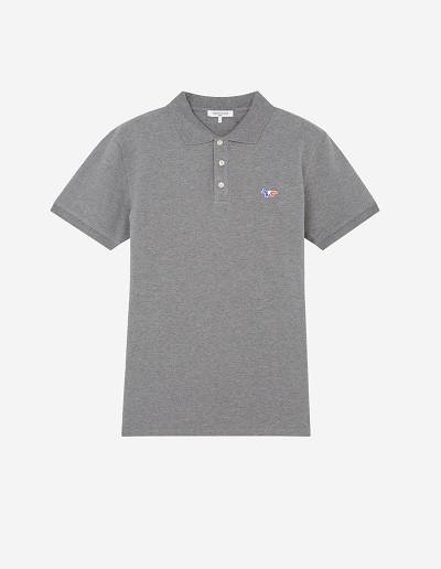Grey Men's Maison Kitsune Tricolor Fox Patch Classic Polo | AU-A0147