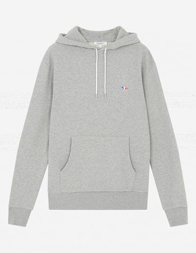 Grey Men's Maison Kitsune Tricolor Fox Patch Classic Hoodies | AU-Z0552