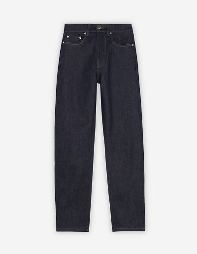 Indigo Women's Maison Kitsune Cropped Straight Jeans | AU-S0710