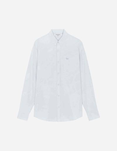 Light Blue Men's Maison Kitsune Fox Embroidery Pocket Classic Shirts | AU-Q0746