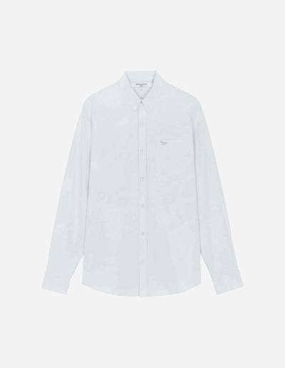 Light Blue Men's Maison Kitsune Fox Embroidery Pocket Classic Shirts | AU-Q0746