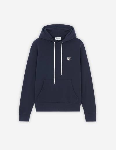 Navy Men's Maison Kitsune Grey Fox Head Patch Classic Hoodies | AU-E0903