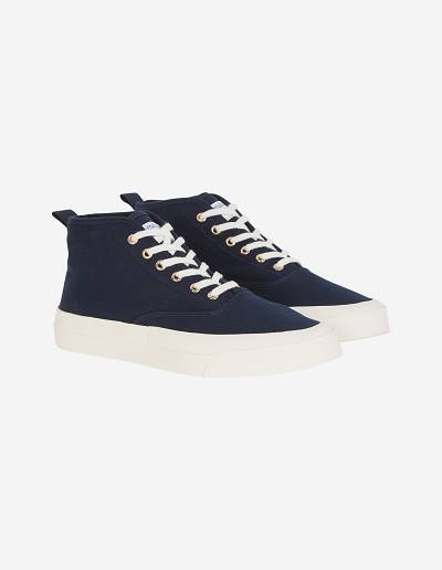 Navy Men's Maison Kitsune High-top Sneakers | AU-Q0177