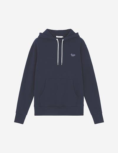 Navy Men's Maison Kitsune Navy Fox Patch Classic Hoodies | AU-B0113