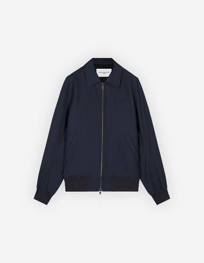Navy Men's Maison Kitsune Zipped Jackets | AU-G0385