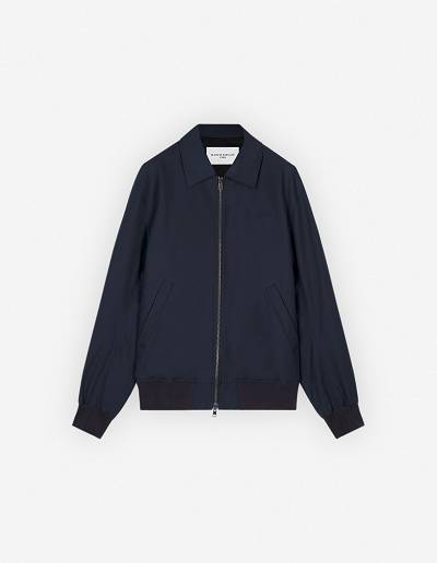 Navy Men's Maison Kitsune Zipped Jackets | AU-G0385