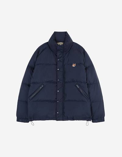 Navy Women's Maison Kitsune Down Fox Head Patch Jackets | AU-Z0755