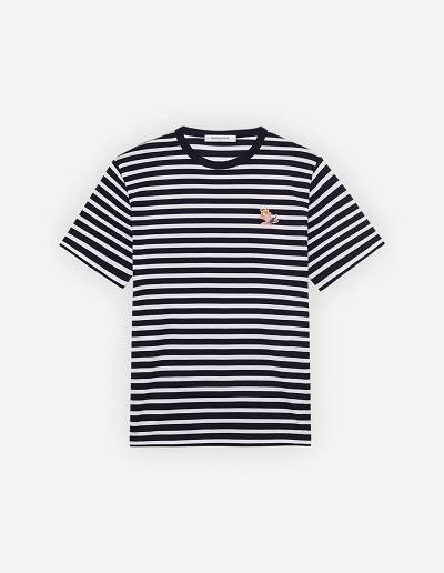 Navy Women's Maison Kitsune Frenchie Dressed Fox Patch Marin T Shirts | AU-G0220