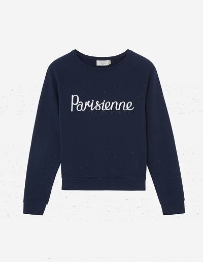 Navy Women's Maison Kitsune Parisienne Vintage Sweatshirts | AU-M0M67