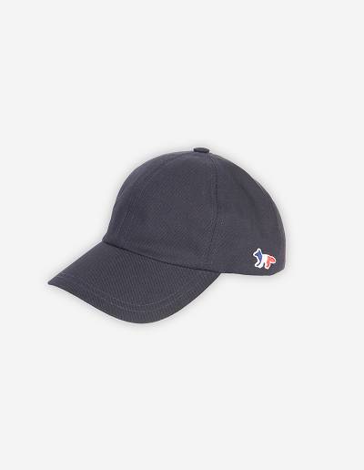 Navy Women's Maison Kitsune Tricolor Fox 6p Caps | AU-Y0875