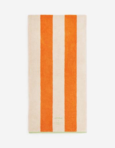 Orange Women's Maison Kitsune Striped Beach Towel Accessories | AU-K0748