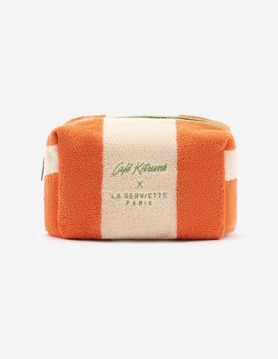 Orange Women's Maison Kitsune Striped Toiletry Bag Accessories | AU-B0461