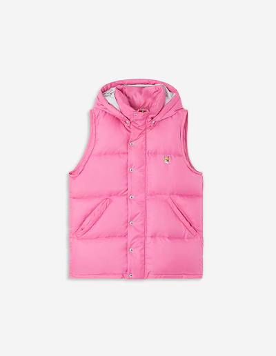 Pink Women's Maison Kitsune Sleeveless Down Jackets | AU-K0516