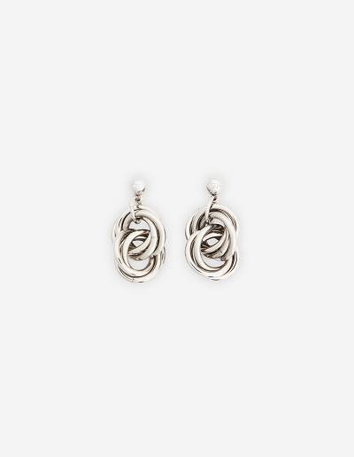 Silver Women's Maison Kitsune Knot Chain Earrings Accessories | AU-A0263